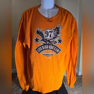 Rare Vintage Harley Davidson Long Sleeve Thermal Tee Las Vegas XXL